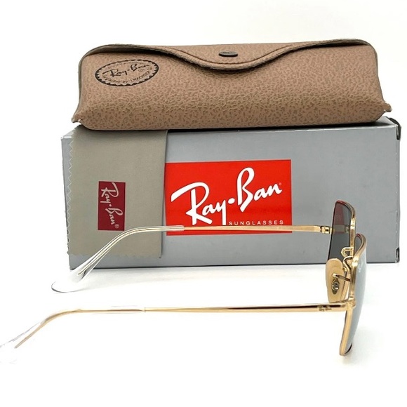 Ray Ban RECTANGLE  EVOLVE RB1969 001/W3 Gold /  Gray Blue 54mm Sunglasses - Picture 4 of 4